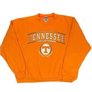 Vintage Tennessee Volunteers Sweatshirt Men XL Orange Fleece Crewneck Spell Out